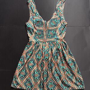 Band of Gypsies Boho, Whimsical Fairy Fit & Flare Dress Large Back tie